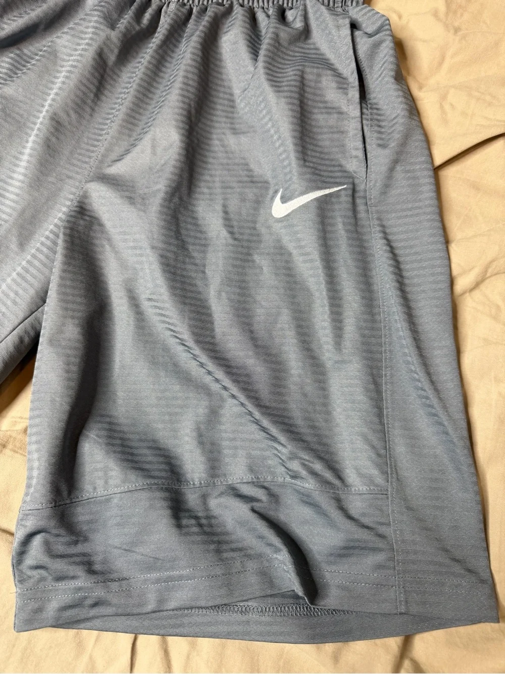 Nike Men's Charcoal Athletic Shorts with White Swoosh